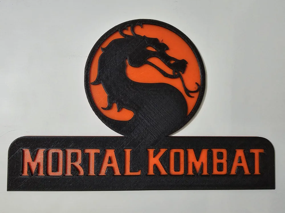 Logomarca Mortal Kombat 3D para Parede