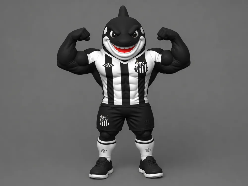 Mascote do Santos FC - Multicolorido 3D